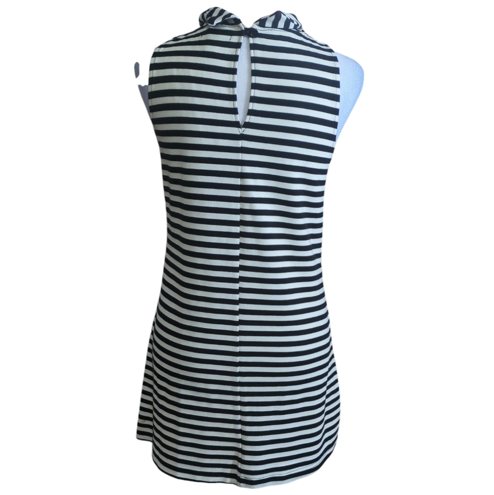 JJ Authentic mini dress with line and pocket color white/black size L - Picture 4 of 7